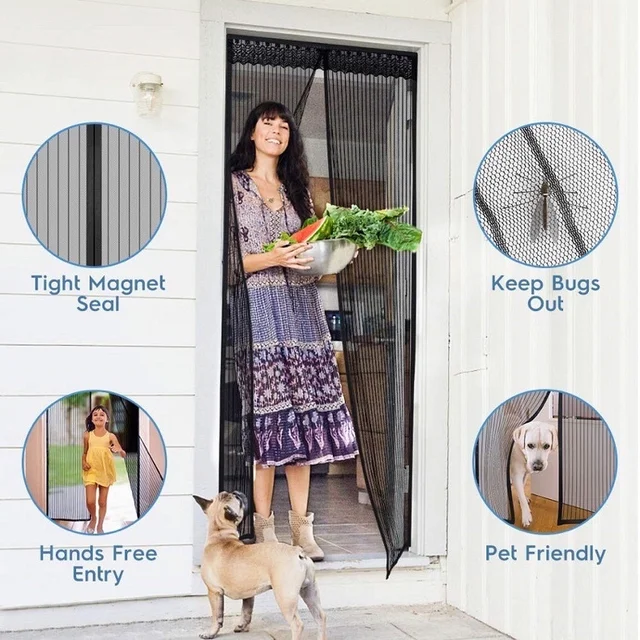 Anti-Mosquito Net Summer Automatic Closing Magnetic Mosquito Net Invisible Door Mesh Anti Bug Fly Partition Curtain 10 Sizes 2