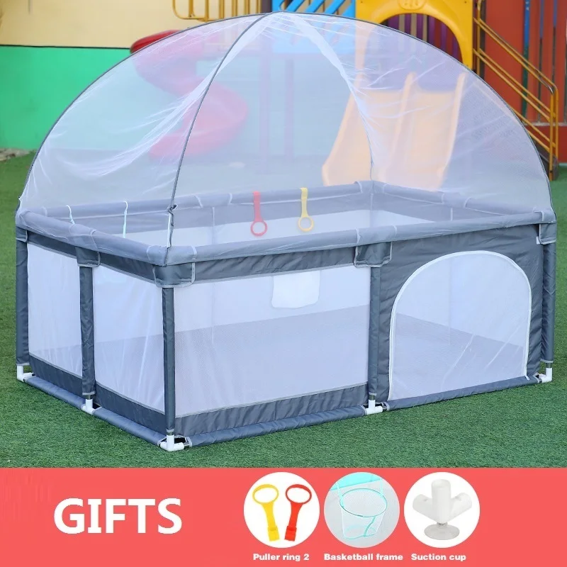 Baby Playpen with Mosquito Net For Children Safety Barrier