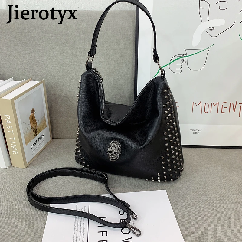 JIEROTYX Punk Skull Women Shoulder Bags Large Capacity Fashion JIEROTYX Punk Skull Women Shoulder Bags Large Capacity Fashion
