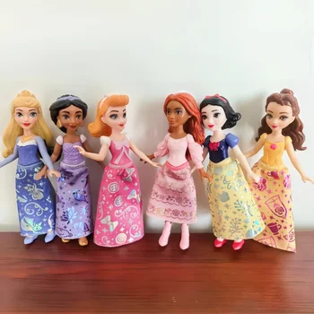 Disney Princess Core Small Model Series Collectible Dolls - Movable Joint Figures of Rapunzel Ariel Snow White Belle Ideal Gift