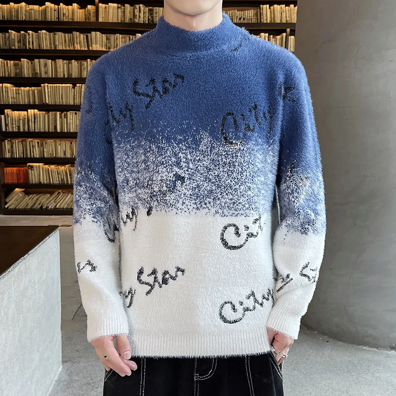 

2022 New Men's Korean Version Long Sleeve Knitted Sweater High Quality Winter Pullover Men's Warm Sweater