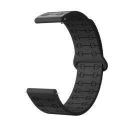 Magnetic Silicone Strap - 22mm Adjustable Wristband Bracelet for Huawei Watch Ultimat (Black)