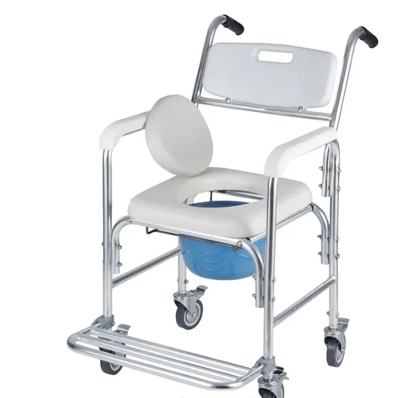Good Quality Elderly Toilet Commode Chair With Detachable Footrests And Splash Guard 2