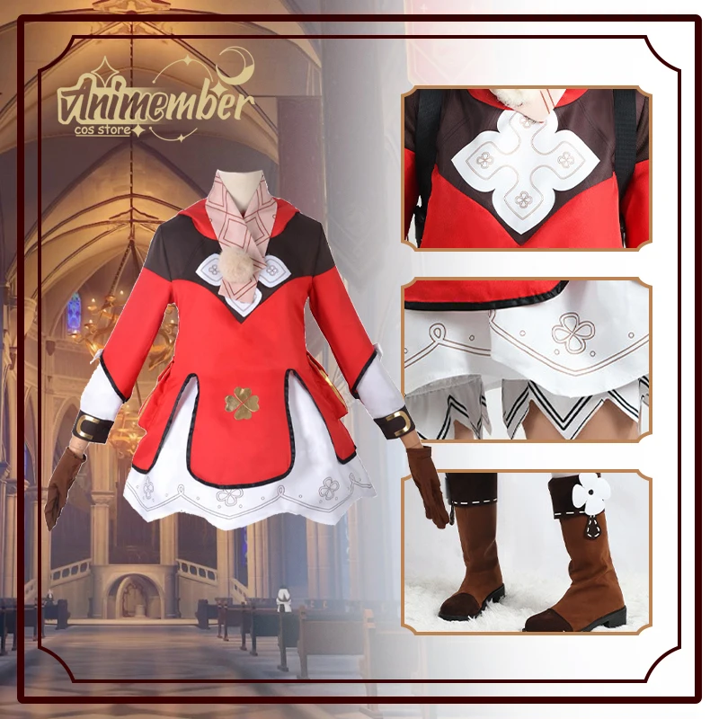 

Anime Game Genshin Impact Klee Cosplay Costume Women Cute Uniform Playfulness Outfit Dress Cosplay Costume Halloween
