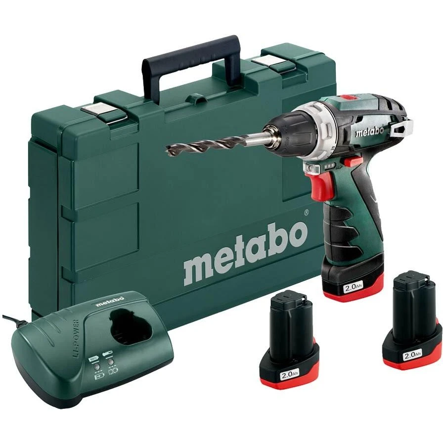Дрель-шуруповерт аккумуляторная METABO PowerMaxx BS(3 акк. кейс) (акк. Li-Ion 2 А/ч 10 8В 1400 об/мин