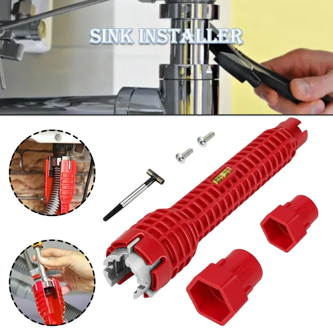 

Brand-New Faucet Sink Installer Multi Tool Pipe Wrench Plumbers Fix Tools Suitable Toilet Bowl Plumbing Kitchen Accessory