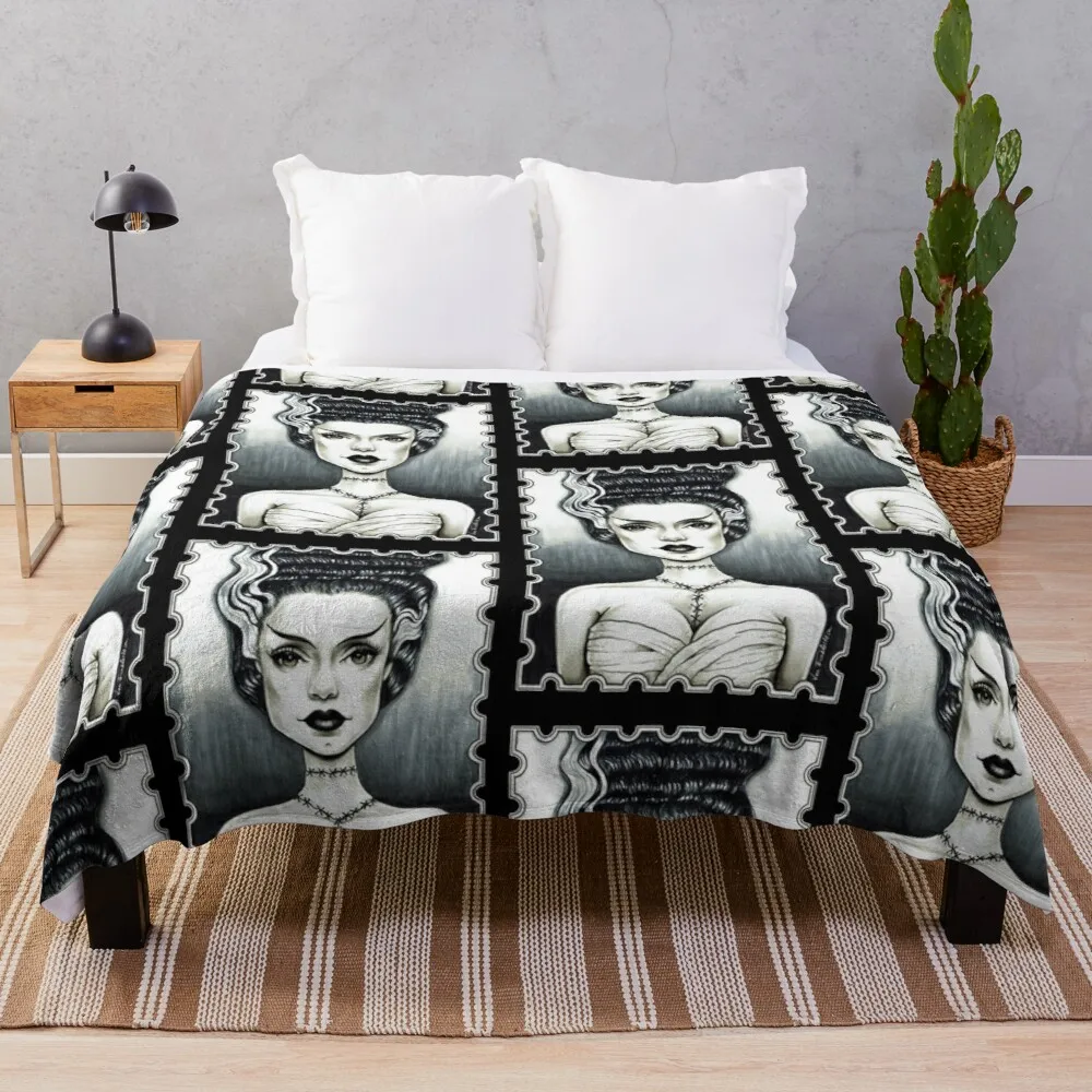 

Bride of Frankenstein Throw Blanket Throw Blanket For Sofa Thin Quilt Blanket Cotton Knit Blanket