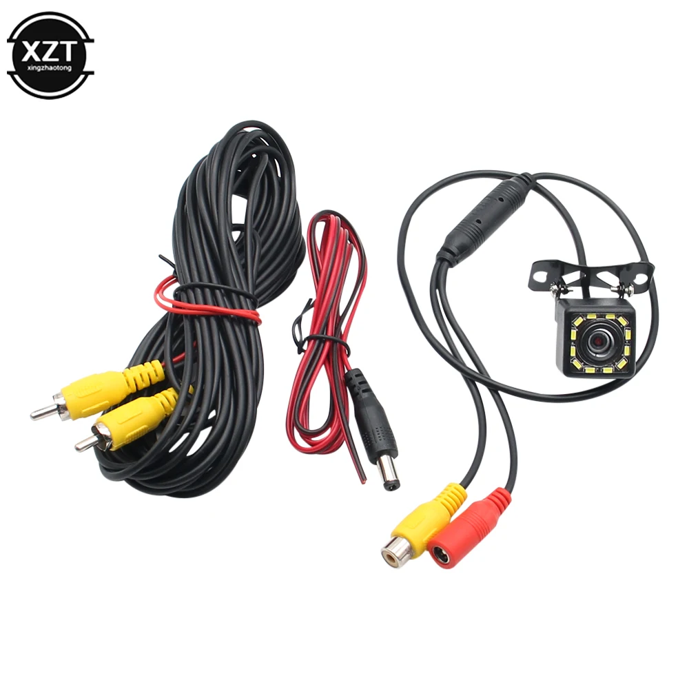 1개 와이드 앵글 HD 차량 후방 카메라 후방 영상 차량 카메라 후진 카메라 12 LED 야간 투시 주차 카메라