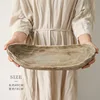 Paulownia Wooden Boat Type Fruit Tray Homestay Natural Village Decorate Retro Old Living Room Solid Wood Candy Plate Snack Plate 2