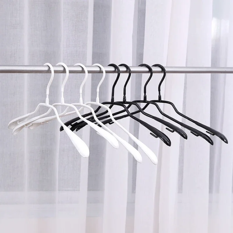Clothes Hanger Trousers Clip 5pcs Metal Dip Plastic Clothes Hanger Pants Clip Wide Shoulder Adult Non-slip Seamless Drying Rack Wardrobe Storage Space Saving clothes hanger,storage hanger,trousers clip