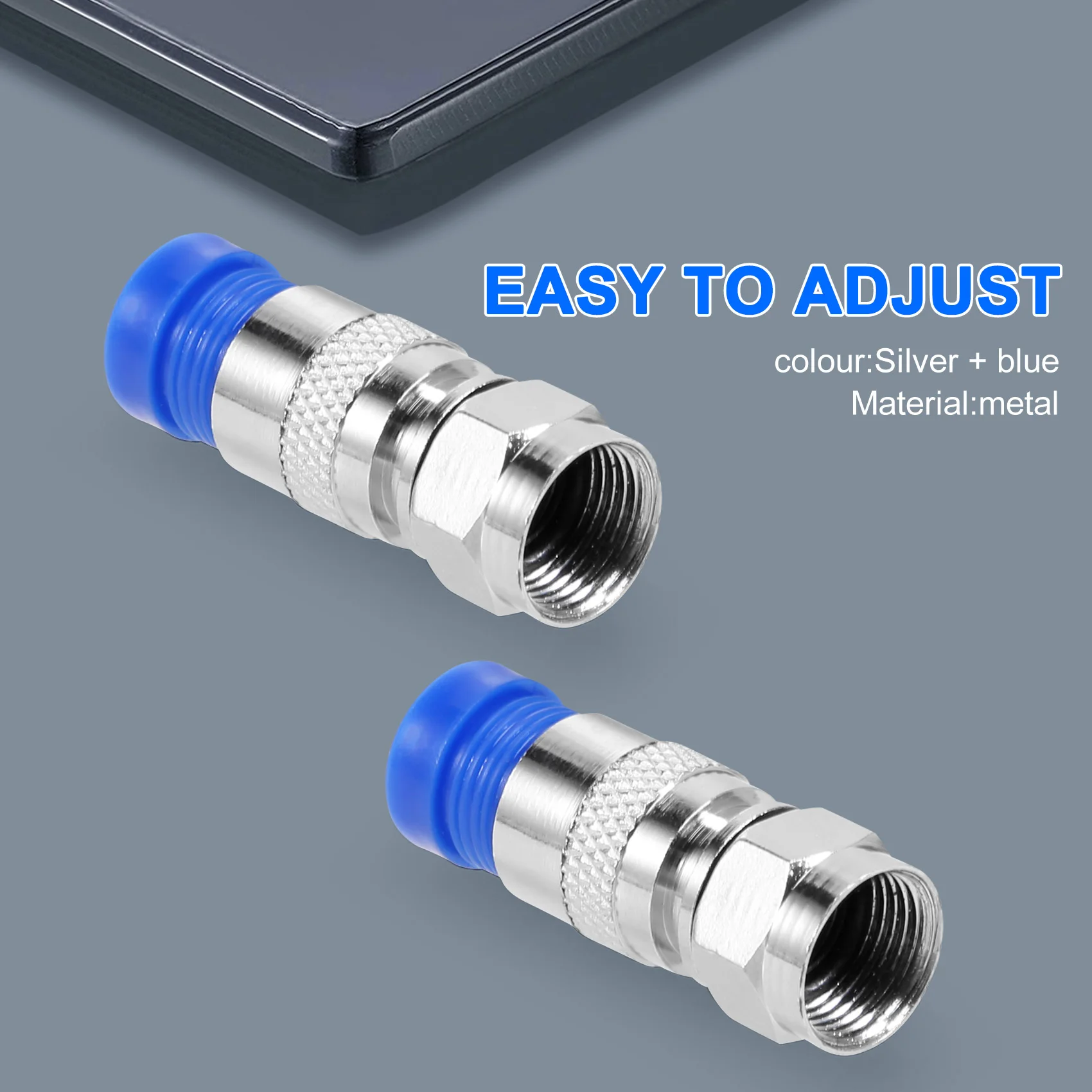 50PCS RG6 Compression Connectors Coaxial Cable Waterproof Connection F Compression Connector RG6 Coaxial Tool