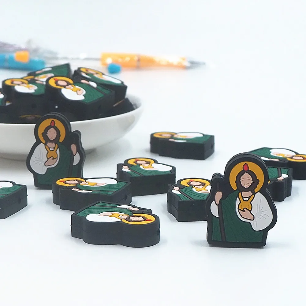 chenkai-50pcs-jesus-focal-beads-for-pen-beadeable-pen-charms-in-silicone-charms-charms-character-beads-for-pen-making-catene-per-ciuccio-per-bambini-fai-da-te