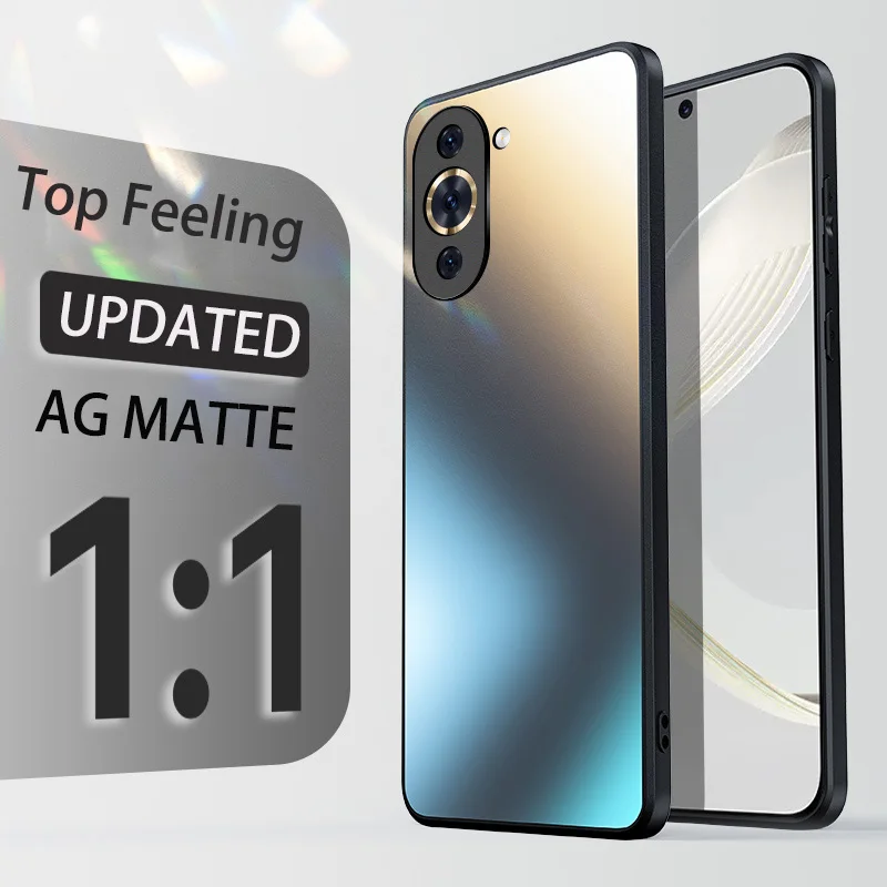 Luxury Reflective Silicone Matte Glass Case with Frosted Camera Lens Protection