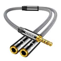 Premium TRRS Stereo Audio Splitter for HiFi Sound - 3.5mm Cable Adapter for Headphones and Speakers