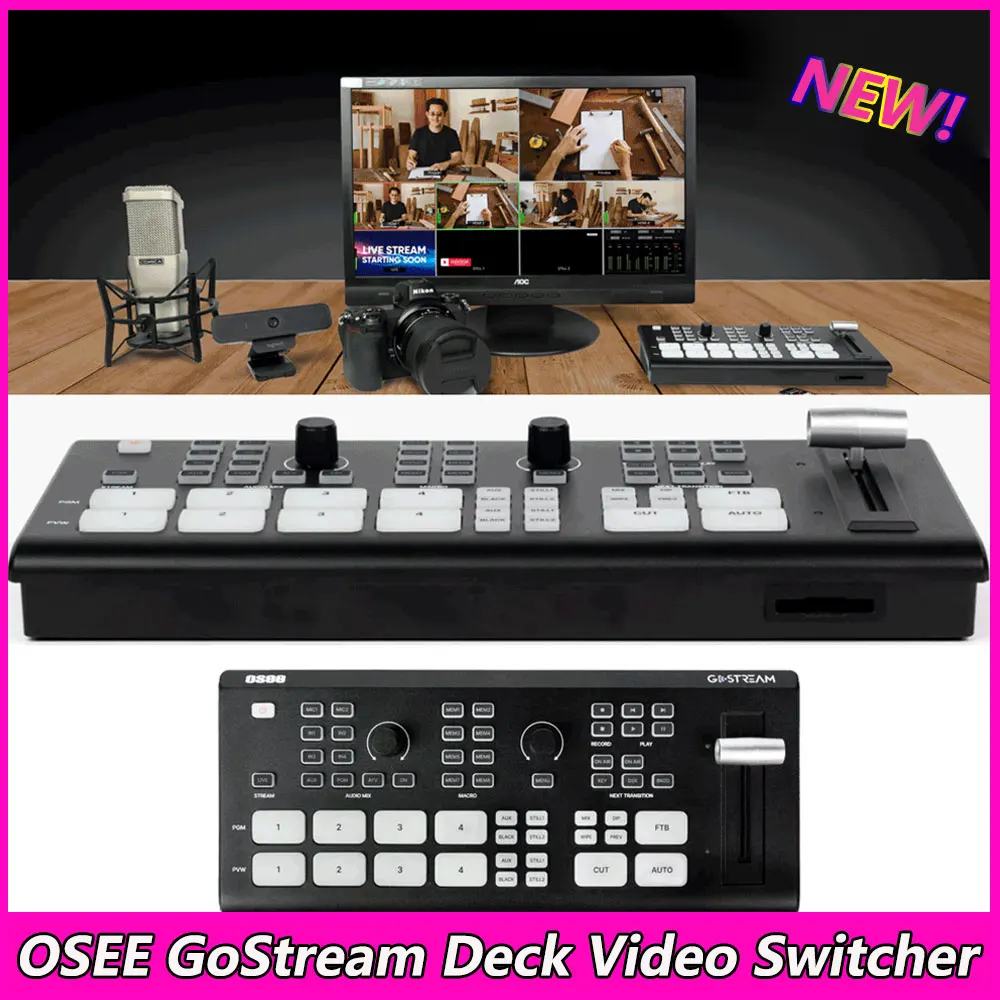 Osee Gostream Deck Video Switcher 4 Canali Hdmi-Compatibile Per Lo Streaming Live Nuovo Pk Blackmagic Atem Mini Pro