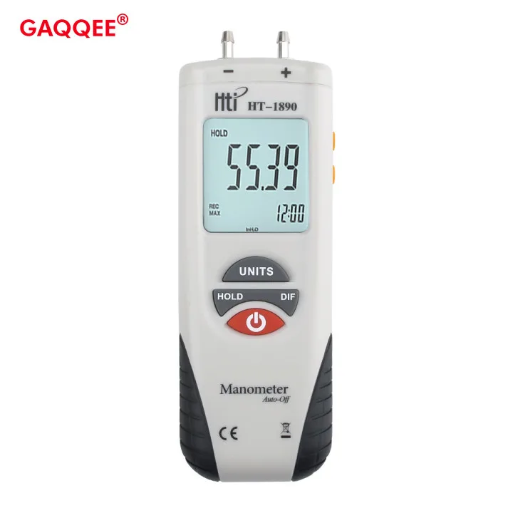 

HT-1890 Hti Manometer Digital Air Pressure Meter and Differential Pressure Gauge HVAC Gas Pressure Tester Manometer AirPressure