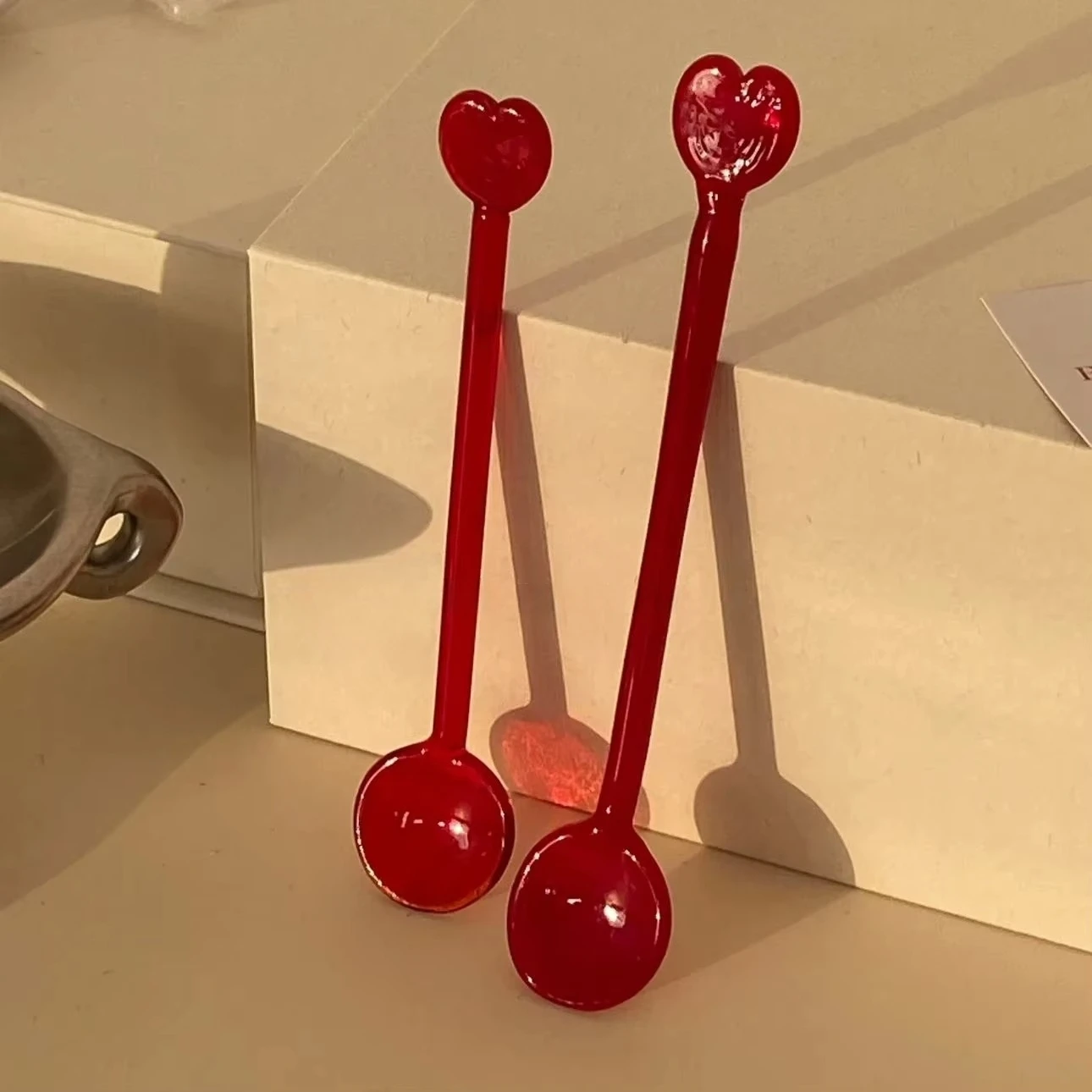 Calla Lily Animals Cartoon Bear Glass Spoon Dessert Spoon Coffee Glass Stir Long Handle Yogurt