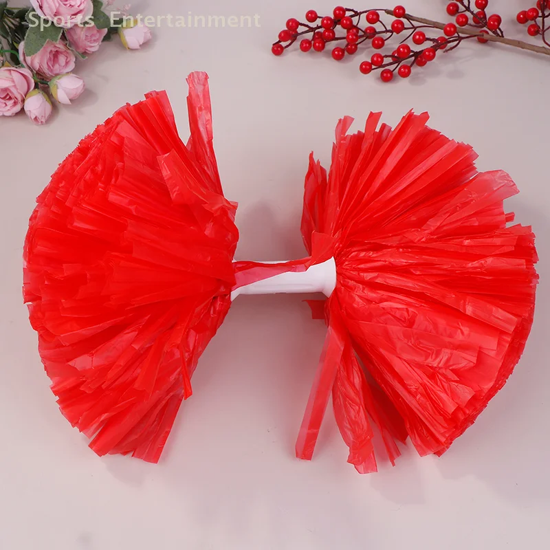 Colorful Matte Cheerleading Pom Poms With Handle Big Cheer Balls Hand Dance Pompoms Accessories For Women Girl Kids