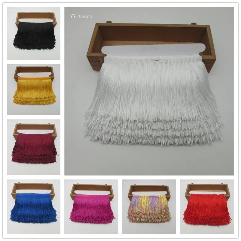10 Yard/Lot 10CM Long Polyester Lace Tassel Fringe Trim Ribbon Sew Latin Dress Stage Garment Curtain DIY Accessories SM028 | Дом и сад