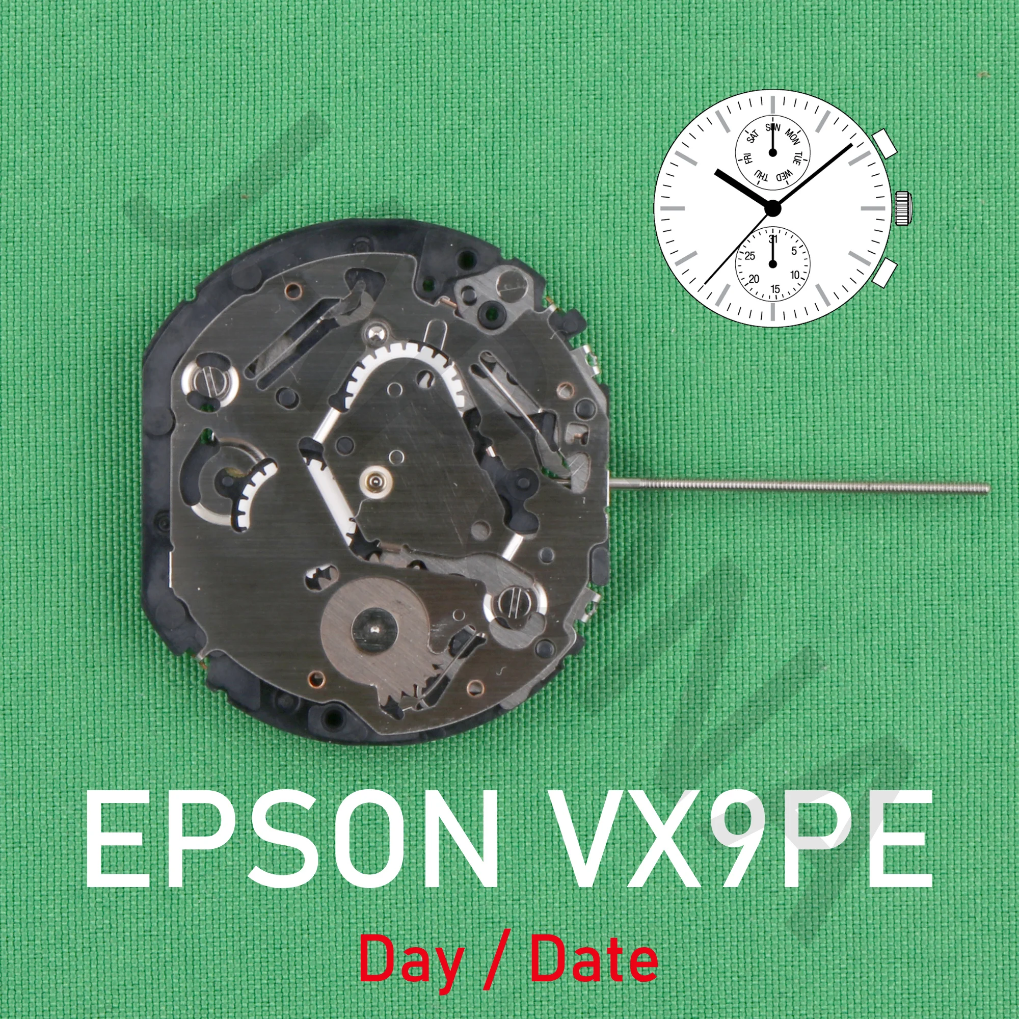 

VX9P MOVEMENT VX9PE MOVEMENT JAPAN MOVEMENT Multi-Function VX9P 3HANDS WITH 2 EYES DAY/DATE 6/12