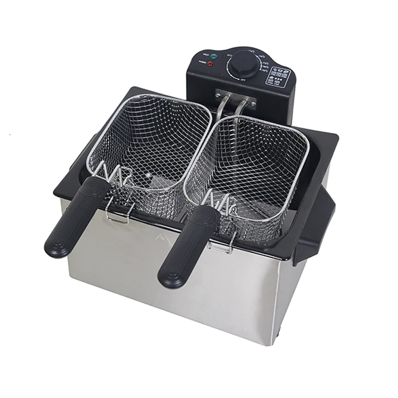 5L Fryer Household Electric Fryer Fried Skewers/Fish/French Fries 2100W Electric Dual Probes