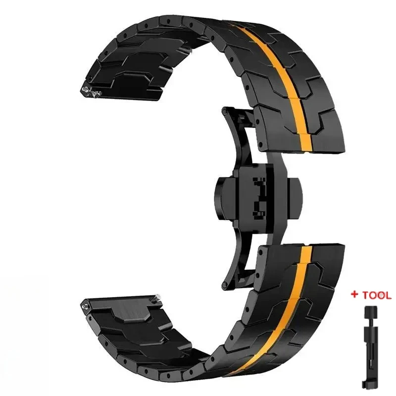 Luxury 22mm Stainless Steel Strap - Premium Metal Bracelet Watchband
