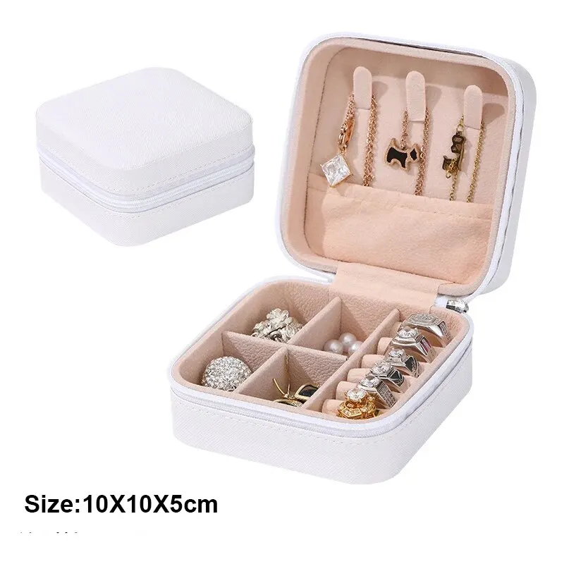 jewelry storage box 1pc Portable Jewelry Storage Box Home Travel Earrings Necklace Ring Mini Layered Display Case