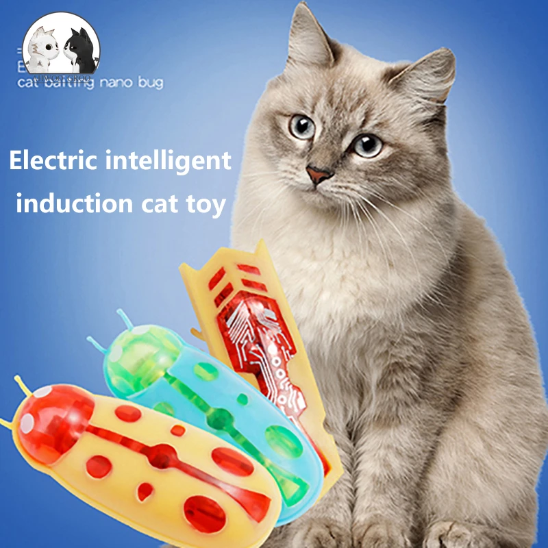 2022 Automatic Cat Toy Crawl Electric Nano Bug Ladybug Intelligent Shake Interactive Funny Cat Dog Toy Interactive Pet Supplies