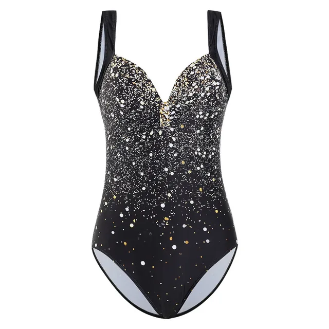 매혹적인 블랙 프린트 수영복으로 해변과 수영장에서 자신감 있게 빛나세요