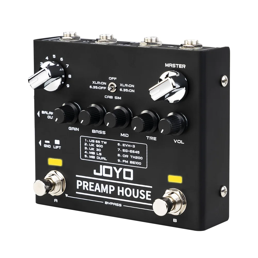 R-15 PREAMP HOUSE Cabinet Simulation Pedal Clean and Distortion Channel Dual Modulation Preamp Pedal for Electric Guitar