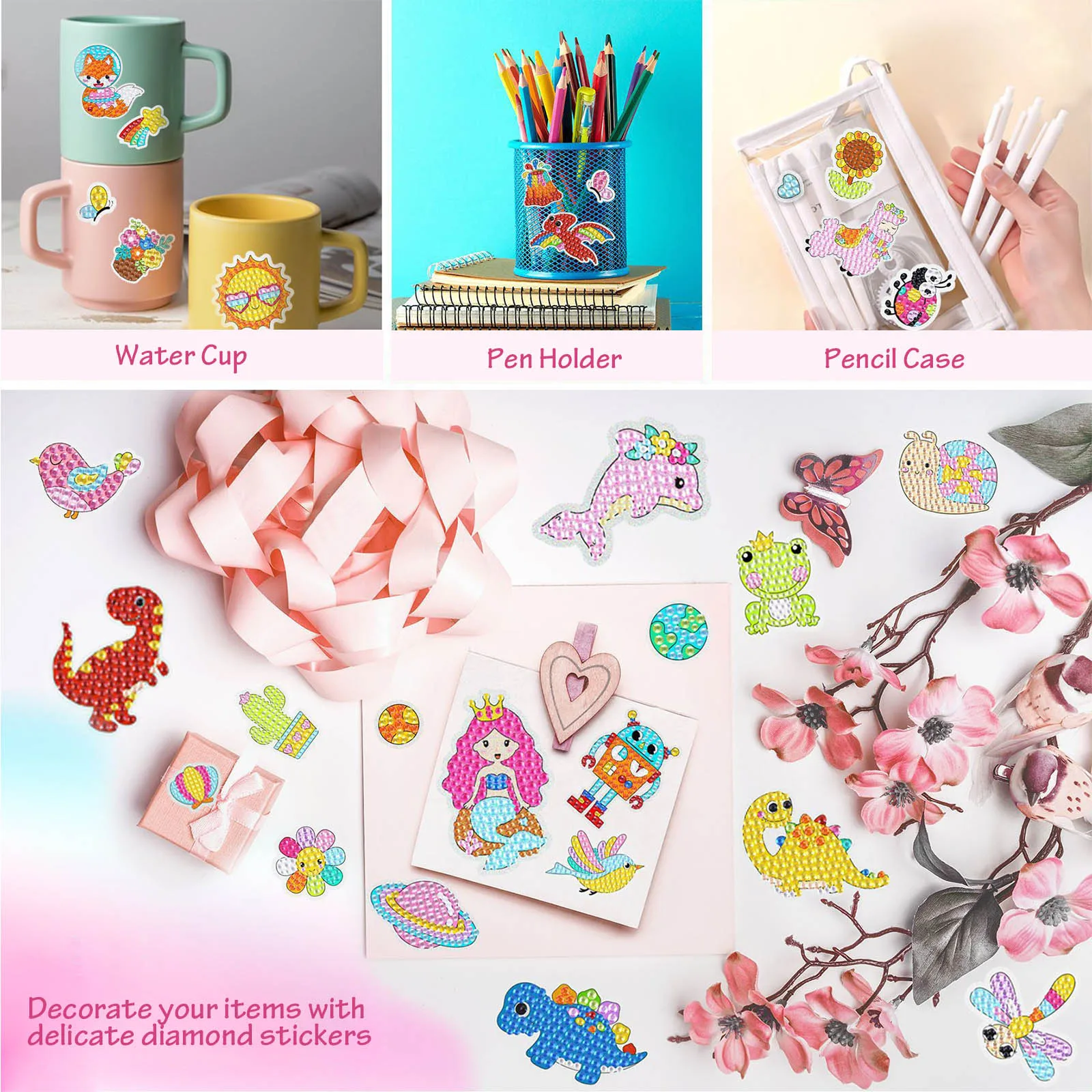 

Painting Sticker Kit for Kids Girls Boys Cute Mermaid Pattern Handmade 5D DIY Diamond Sticker Paint Ornament Arts Crafts Gifts