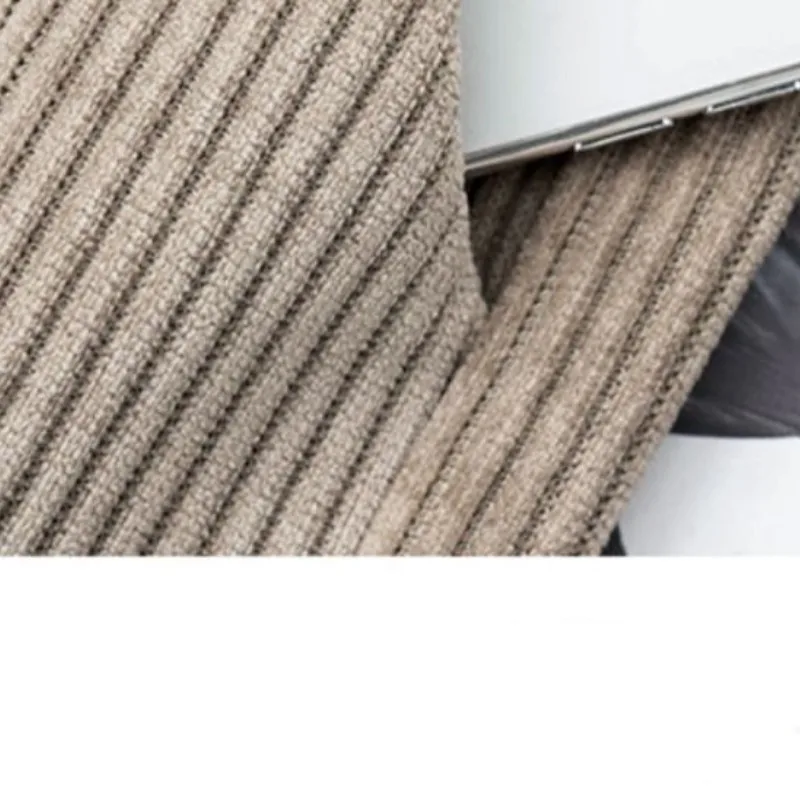Women's Autumn Winter Solid Screw Thread Bandage High Waisted Drawstring Casual Loose and Thickened Wide Leg Trousers Pants