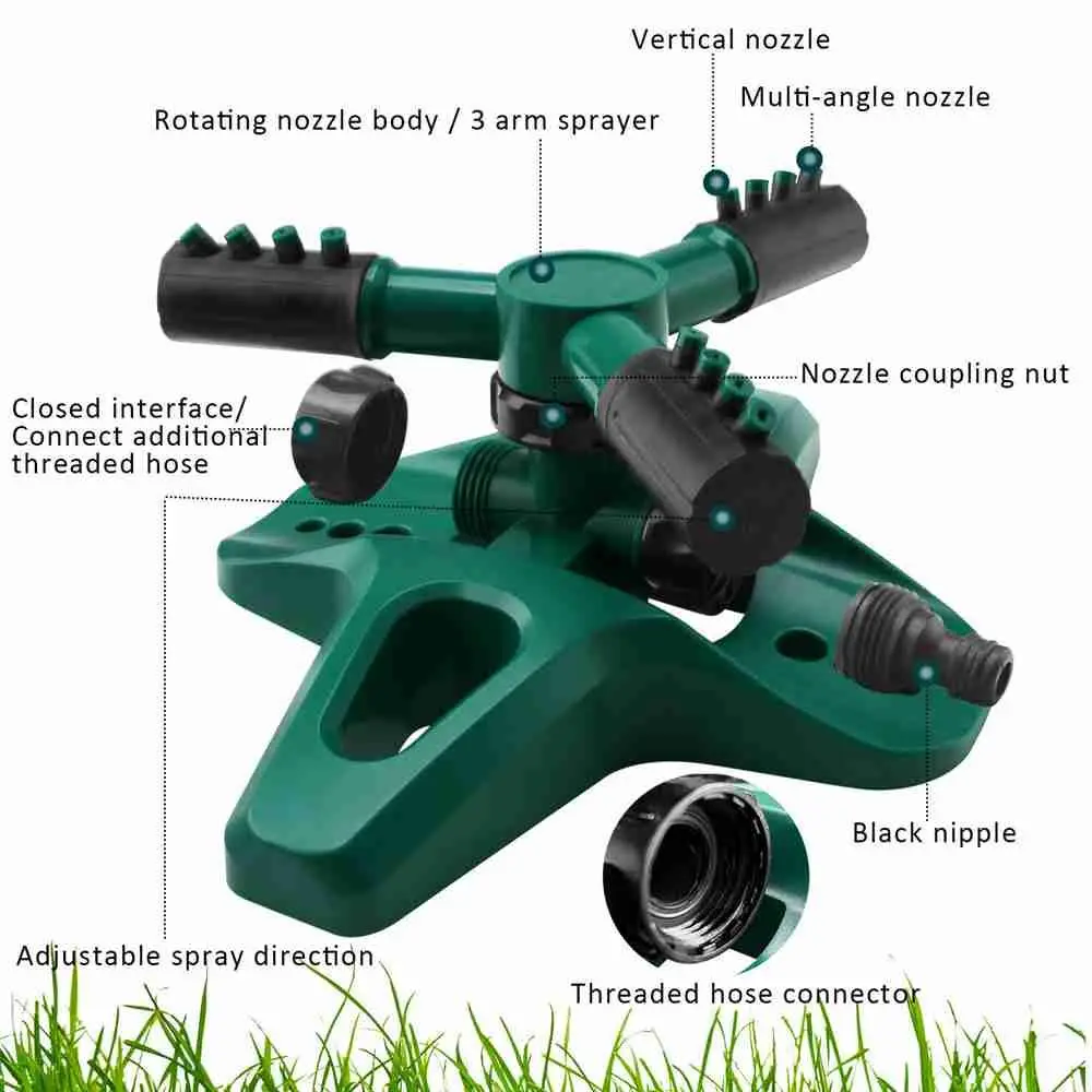 Gardening Supplies 360 Rotating Cool Down Automatic Watering Hose Lawn Watering Spray Garden Sprinklers Irrigation