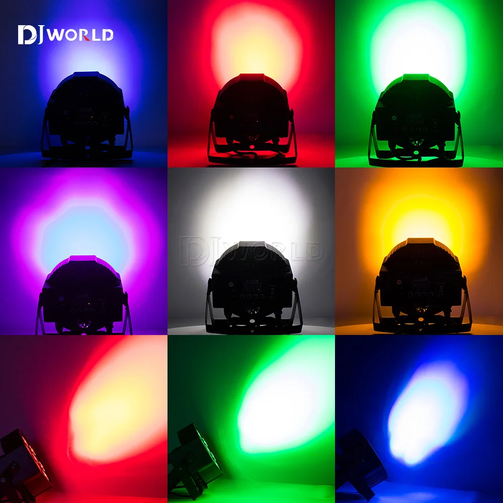 8/10/12PCS LED Par 7X12W 4IN1 RGBW Stage Flat Lighting Christmas Decoration DJ Equipment Disco Lamp Dmx Control