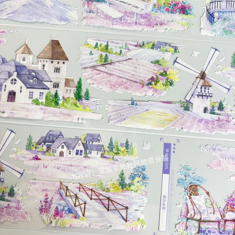 핸드북 와시 펫 테이프 루프 샘플 테이프 B103 프로방스 메뉴 핸드북 타운 앤틱 PET 소재 계정 전화 케이스 스티커