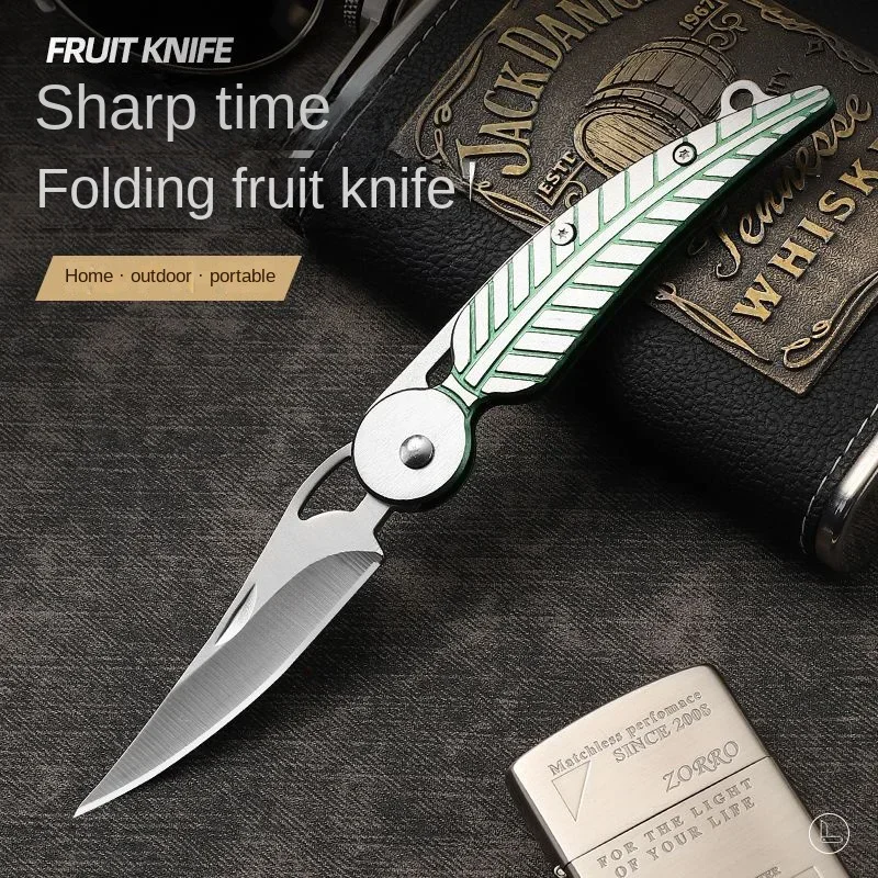 

stainless steel key chain knife-pocket folding knife travel outdoor portable self-defense-knife home fruit-knife