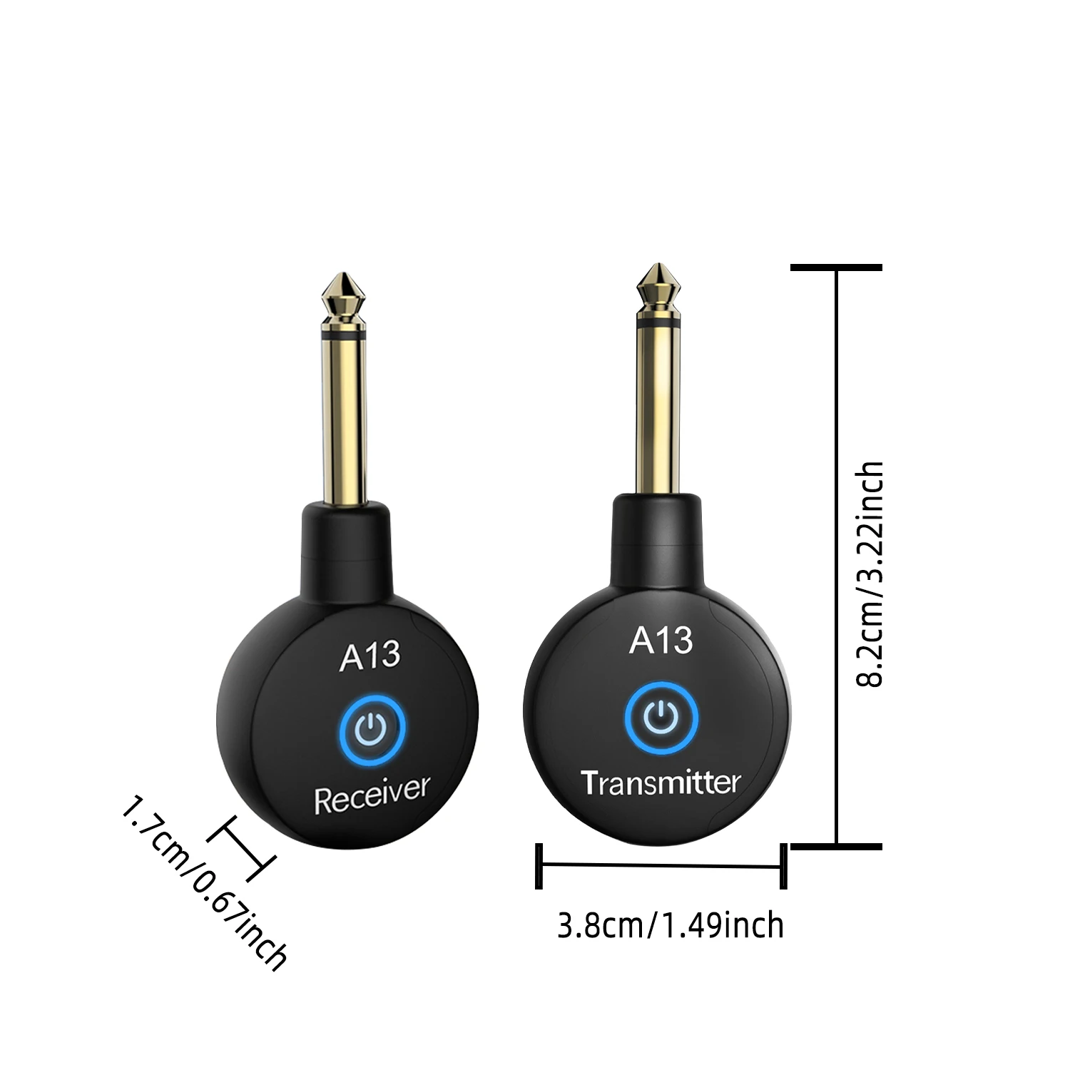 Wireless Guitar System 2.4GHz Mini Wireless Guitar System Rechargeable Audio Wireless Guitar Transmitter Receiver for Bass Electric Instruments