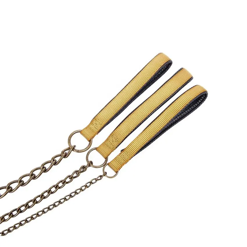 Dog Leash Metal Chain With Anti-chewing Handle For Pet Training_voghion.com