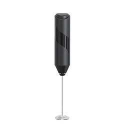 Versatile Handheld Electric Milk Frother and Drink Mixer with Stand (Black)
