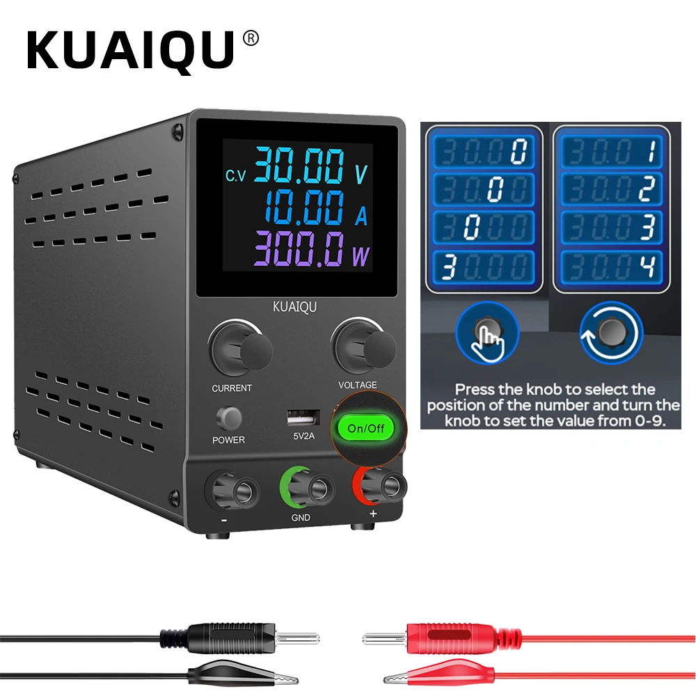 Interruttore Encoder Manopola Alimentatore Da Laboratorio Regolabile 30V 10A 5A 3A Dc Alimentatore Da Banco Da Laboratorio Tensione Stabilizzata Uscit