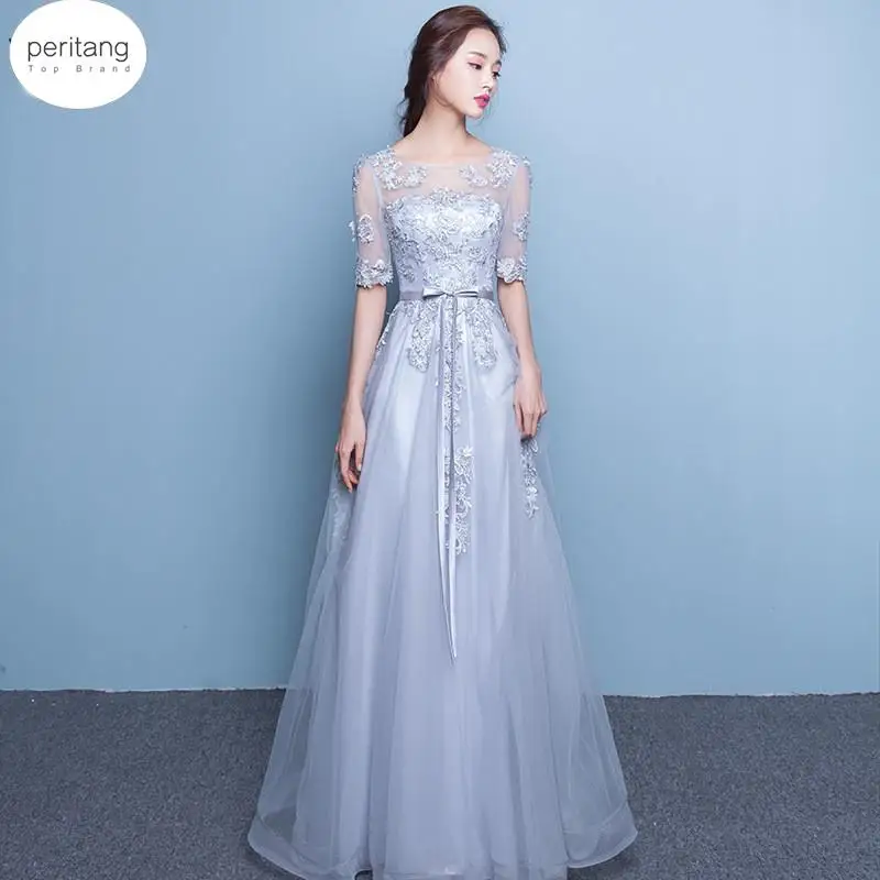 

Women Dresses Ever Pretty Elegant A-Line O-Neck Flower Formal Evening Dress Party Gowns Robe De Femme Summer Dress Female