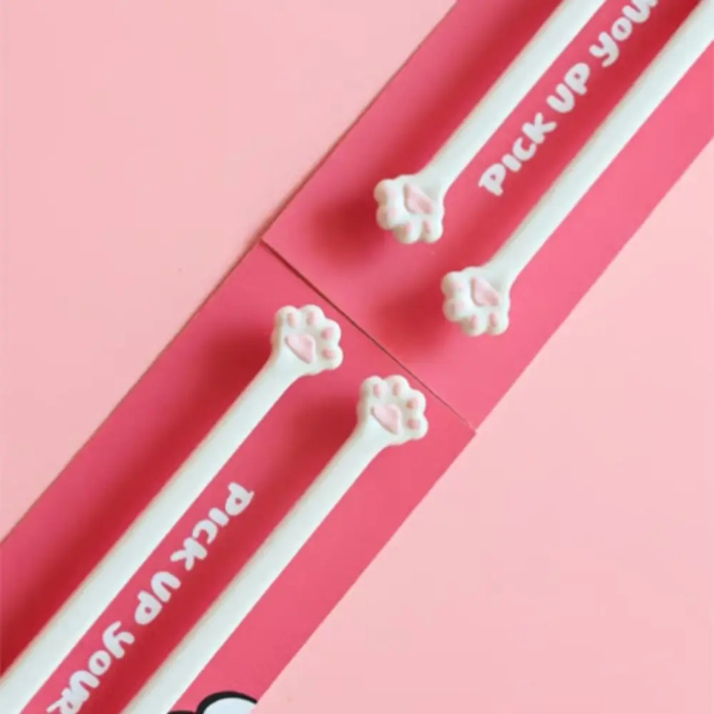 Pink Plastic Cat Paw Chopsticks Cooking Tools