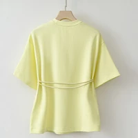 2025 Summer Basic Yellow White Flower T shirt Top - Image 4