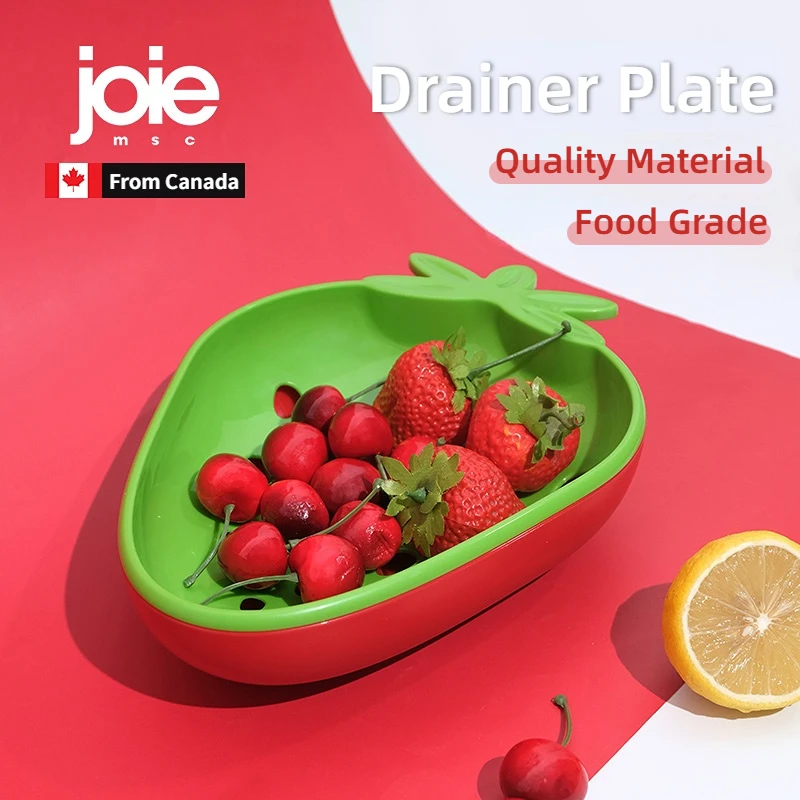 joie Berry Plate Fruit Washing and Draining Basket Double Layer Cute Kitchen Plasti Multifunctional Fruit Plate kitchen tools