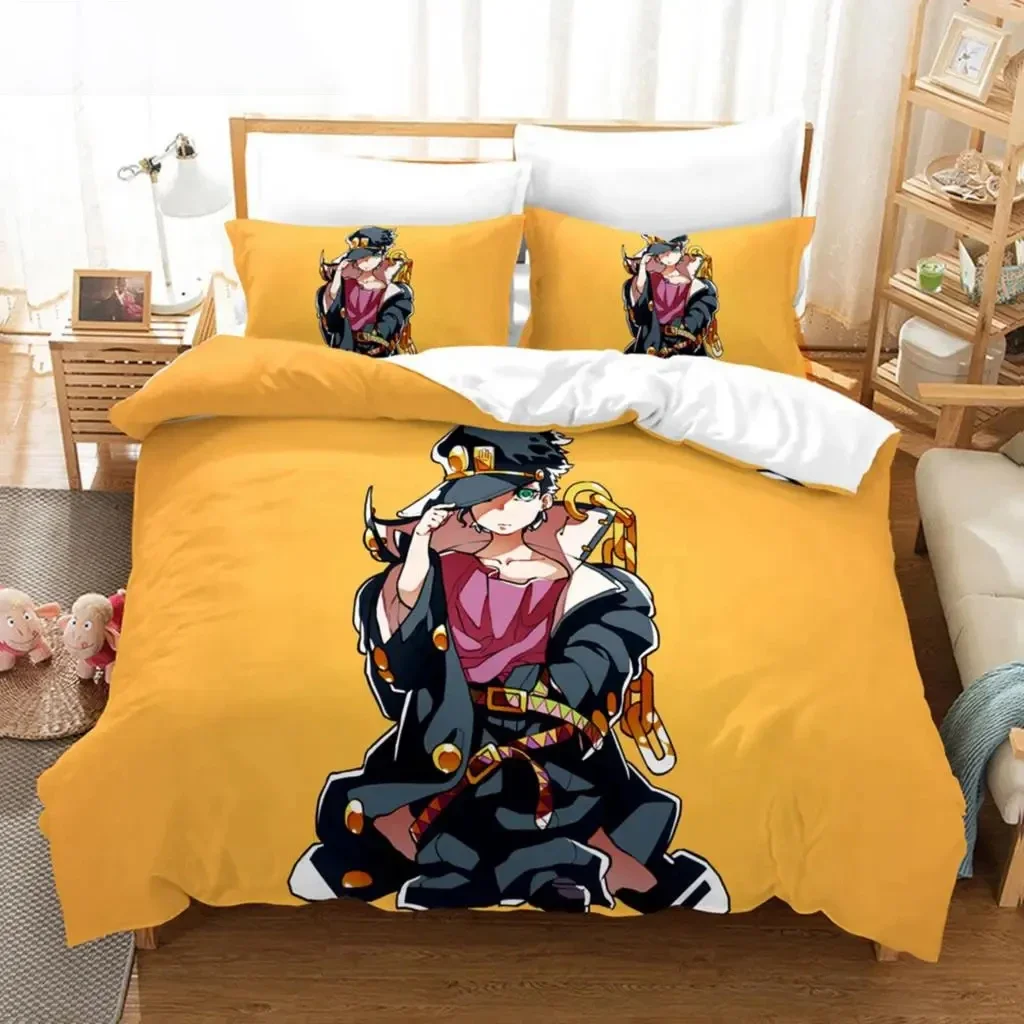 Anime JoJo Bizarre Adventure Jotaro Kujo Bettwäsche Set Jungen Mädchen Twin Queen Size Bettbezug Kissenbezug Bett Kinder Erwachsene – Detail 14
