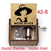 Audrey Hepburn Song Moon River music theme Wooden Music Box Hand Movie Fans Christmas Birthday Gift Craft 5