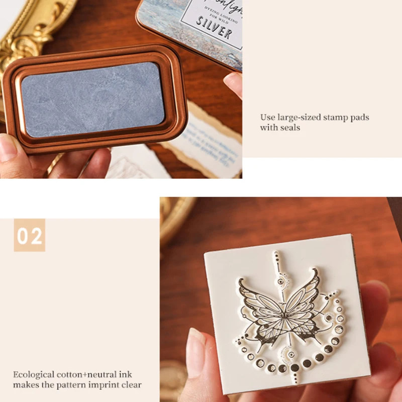 Exquisite Retro Iron Box Solid Color Neutral Inkpad