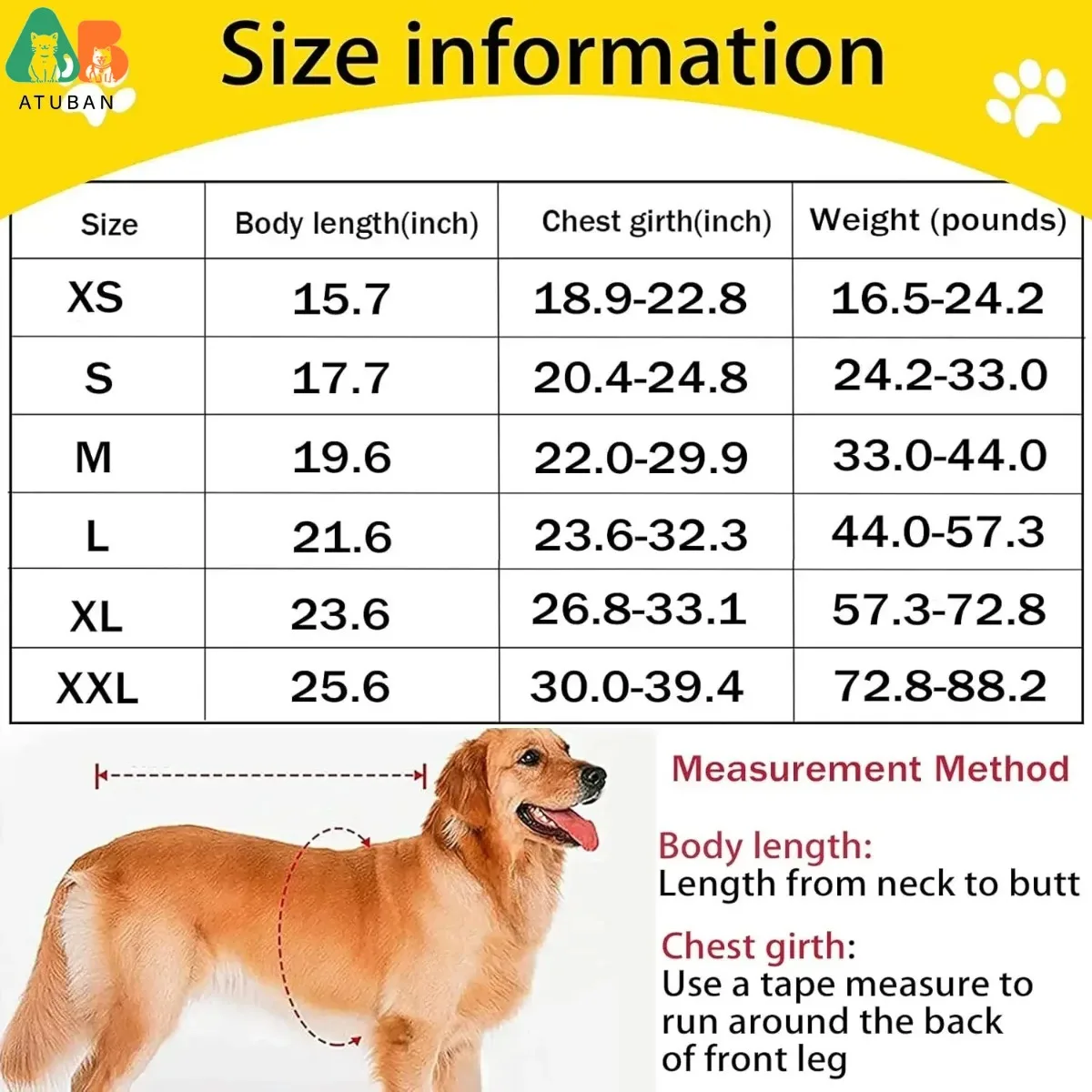 ATUBAN Dog Jacket Waterproof Dog Raincoat Cold Weather Reflective Jacket with Soft Fleece Lining Warm Outerwear for Pet Outdoors view 2