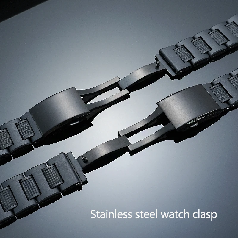 Men's 24mm Bracelet with Enhanced TPU Plastic Steel Watchband Design