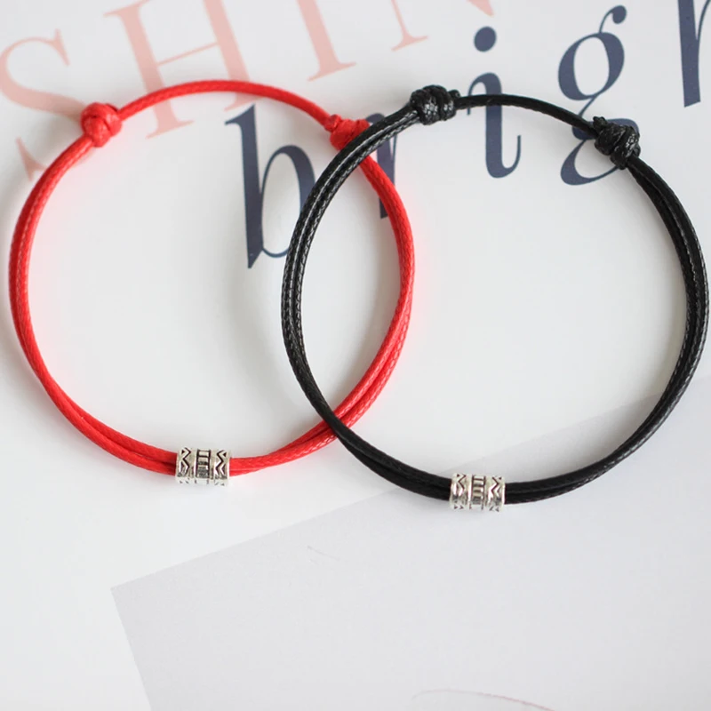 Bracelet Jewelry 1/2pcs Adjustable Leather Rope Bracelet Couple Handmade Braided Charm Bracelet